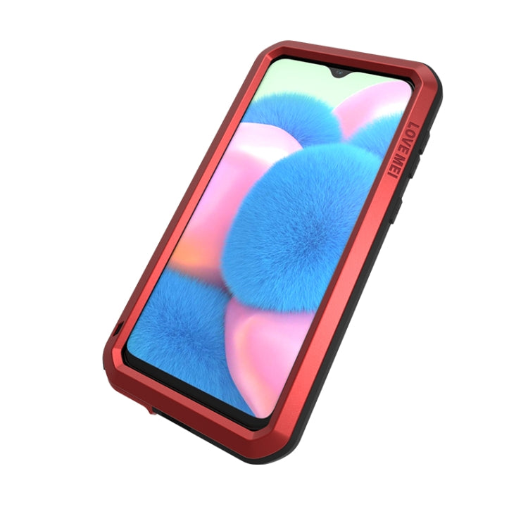 For Galaxy A30s LOVE MEI Metal Shockproof Waterproof Dustproof Protective Case(Red) - Galaxy Phone Cases by LOVE MEI | Online Shopping South Africa | PMC Jewellery | Buy Now Pay Later Mobicred