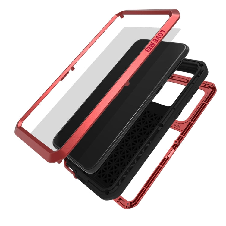 For Galaxy A30s LOVE MEI Metal Shockproof Waterproof Dustproof Protective Case(Red) - Galaxy Phone Cases by LOVE MEI | Online Shopping South Africa | PMC Jewellery | Buy Now Pay Later Mobicred