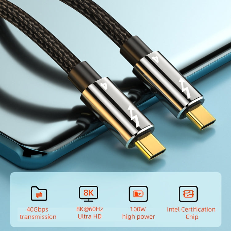 100W Type-C to Type-C Compatible Thunderbolt 4 Full-function Data Cable, Length:0.8m - USB-C & Type-C Cable by PMC TechLife | Online Shopping South Africa | PMC TechLife | Buy Now Pay Later Mobicred