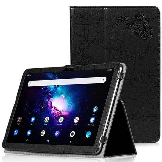 For TCL 10 TabMax 4G Printed Leather Tablet Case with Holder(Black) - Others by PMC Jewellery | Online Shopping South Africa | PMC Jewellery | Buy Now Pay Later Mobicred