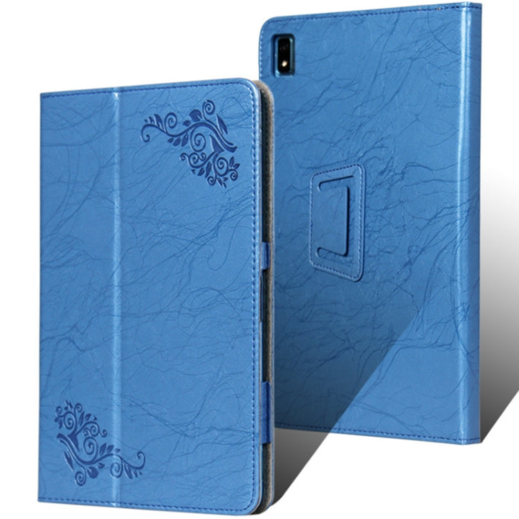 For TCL Tab Pro 5G Flower Embossed Leather Tablet Case with Holder(Blue) - Others by PMC TechLife | Online Shopping South Africa | PMC TechLife | Buy Now Pay Later Mobicred