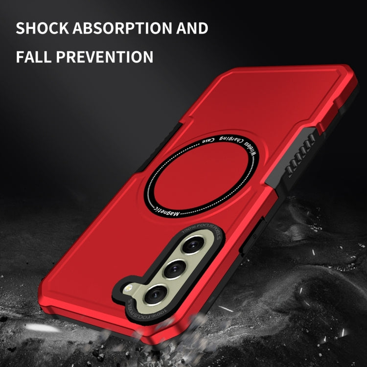 For Samsung Galaxy S21 FE 5G MagSafe Shockproof Armor Phone Case(Red) - Galaxy Phone Cases by PMC Jewellery | Online Shopping South Africa | PMC Jewellery