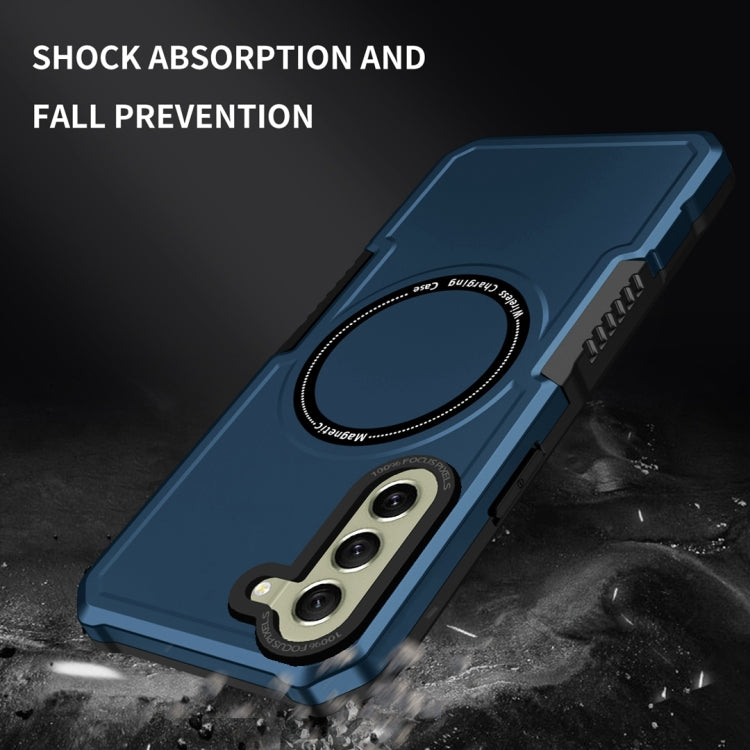 For Samsung Galaxy S21 FE 5G MagSafe Shockproof Armor Phone Case(Dark Blue) - Galaxy Phone Cases by PMC Jewellery | Online Shopping South Africa | PMC Jewellery