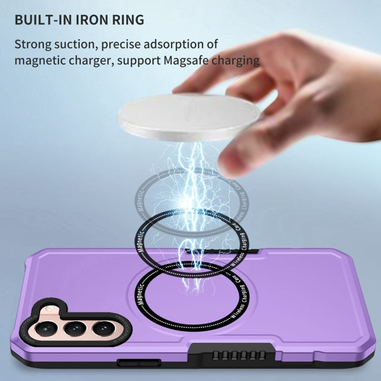 For Samsung Galaxy S21 5G MagSafe Shockproof Armor Phone Case(Purple) - Galaxy S21 5G Cases by PMC TechLife | Online Shopping South Africa | PMC TechLife
