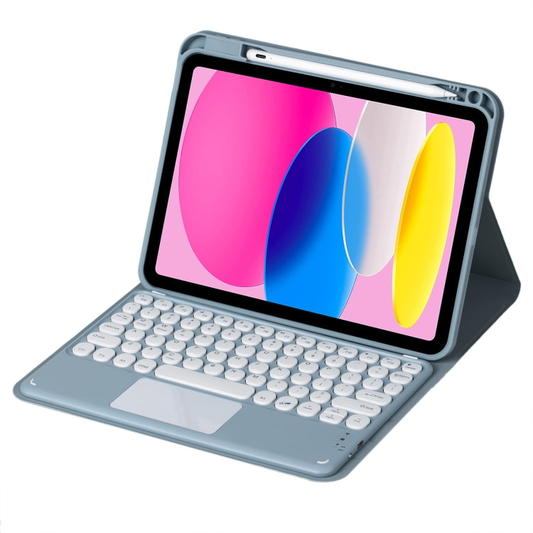 For iPad 10th Gen 10.9 2022 SA-10C Bluetooth Touch Keyboard Leather Tablet Case with Pen Slot(Blue) - Universal by PMC TechLife | Online Shopping South Africa | PMC TechLife | Buy Now Pay Later Mobicred