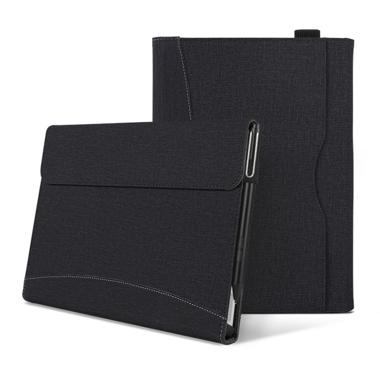 For Microsoft Surface Pro 8 Cloth Texture Stitching Leather Tablet Case(Black) - Others by PMC TechLife | Online Shopping South Africa | PMC TechLife | Buy Now Pay Later Mobicred