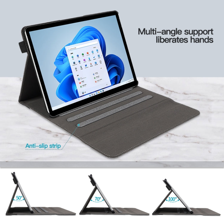 For Microsoft Surface Pro 8 Cloth Texture Stitching Leather Tablet Case(Black Grey) - Others by PMC TechLife | Online Shopping South Africa | PMC TechLife | Buy Now Pay Later Mobicred