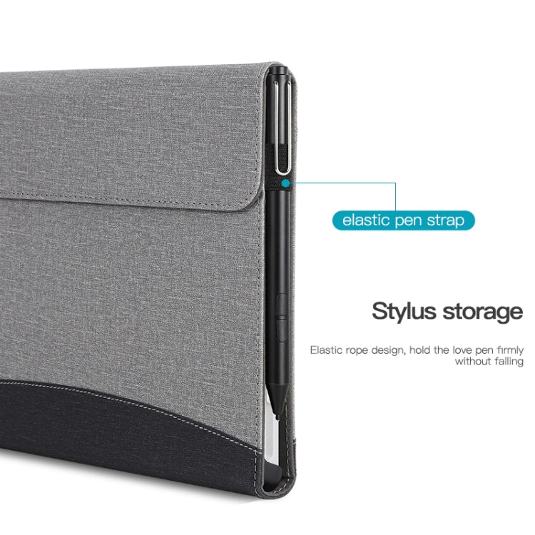 For Microsoft Surface Go 3 / 2 / 1 Cloth Texture Stitching Leather Tablet Case(Black Grey) - Others by PMC TechLife | Online Shopping South Africa | PMC TechLife | Buy Now Pay Later Mobicred