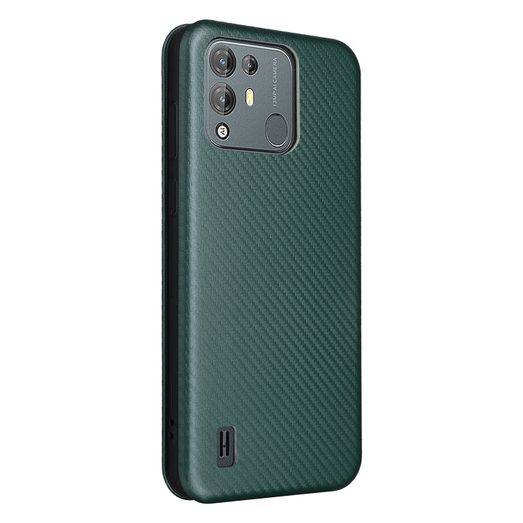 For Blackview A55 Pro Carbon Fiber Texture Horizontal Flip PU Phone Case(Green) - More Brand by PMC Jewellery | Online Shopping South Africa | PMC Jewellery | Buy Now Pay Later Mobicred