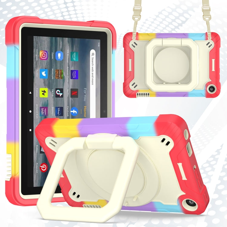 For Amazon Kindle Fire 7 2022 Silicone + PC Bracelet Holder Tablet Case(Bright Red) - Amazon by PMC TechLife | Online Shopping South Africa | PMC TechLife | Buy Now Pay Later Mobicred
