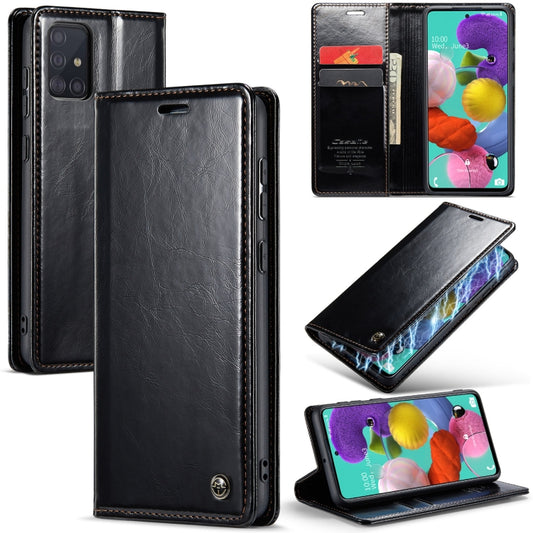 For Samsung Galaxy A51 4G/M40S CaseMe 003 Crazy Horse Texture Leather Phone Case(Black) - Galaxy Phone Cases by CaseMe | Online Shopping South Africa | PMC Jewellery | Buy Now Pay Later Mobicred