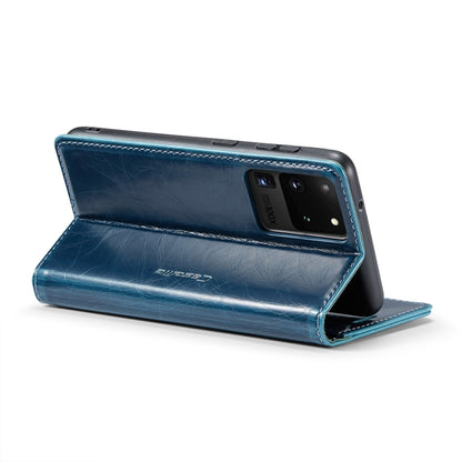 For Samsung Galaxy S20 Ultra CaseMe 003 Crazy Horse Texture Leather Phone Case(Blue) - Galaxy Phone Cases by CaseMe | Online Shopping South Africa | PMC Jewellery | Buy Now Pay Later Mobicred