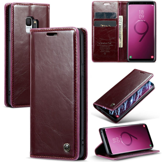 For Samsung Galaxy S9 CaseMe 003 Crazy Horse Texture Leather Phone Case(Wine Red) - Galaxy Phone Cases by CaseMe | Online Shopping South Africa | PMC Jewellery | Buy Now Pay Later Mobicred