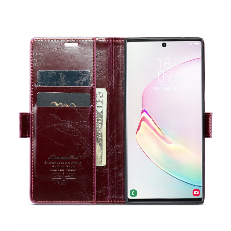 For Samsung Galaxy Note10+ CaseMe 003 Crazy Horse Texture Leather Phone Case(Wine Red) - Galaxy Phone Cases by CaseMe | Online Shopping South Africa | PMC Jewellery | Buy Now Pay Later Mobicred