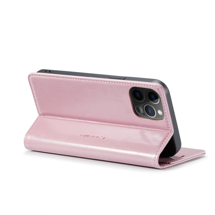 For iPhone 12 Pro Max CaseMe 003 Crazy Horse Texture Leather Phone Case(Rose Gold) - iPhone 12 Pro Max Cases by CaseMe | Online Shopping South Africa | PMC Jewellery | Buy Now Pay Later Mobicred