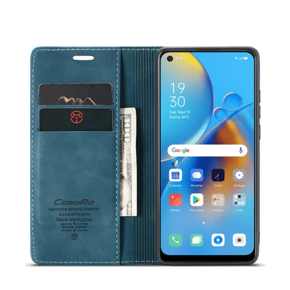 CaseMe 013 Multifunctional Horizontal Flip Leather Phone Case For OPPO F19/F19S/A74 4G/A95 4G/Reno6 Lite 4G Global(Blue) - OPPO Cases by CaseMe | Online Shopping South Africa | PMC Jewellery | Buy Now Pay Later Mobicred