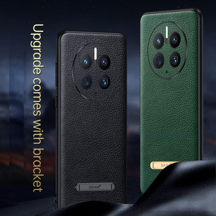 For Huawei Mate 50 Pro SULADA Invisible Bracket Leather Back Cover Phone Case(Orange) - Huawei Cases by SULADA | Online Shopping South Africa | PMC TechLife | Buy Now Pay Later Mobicred