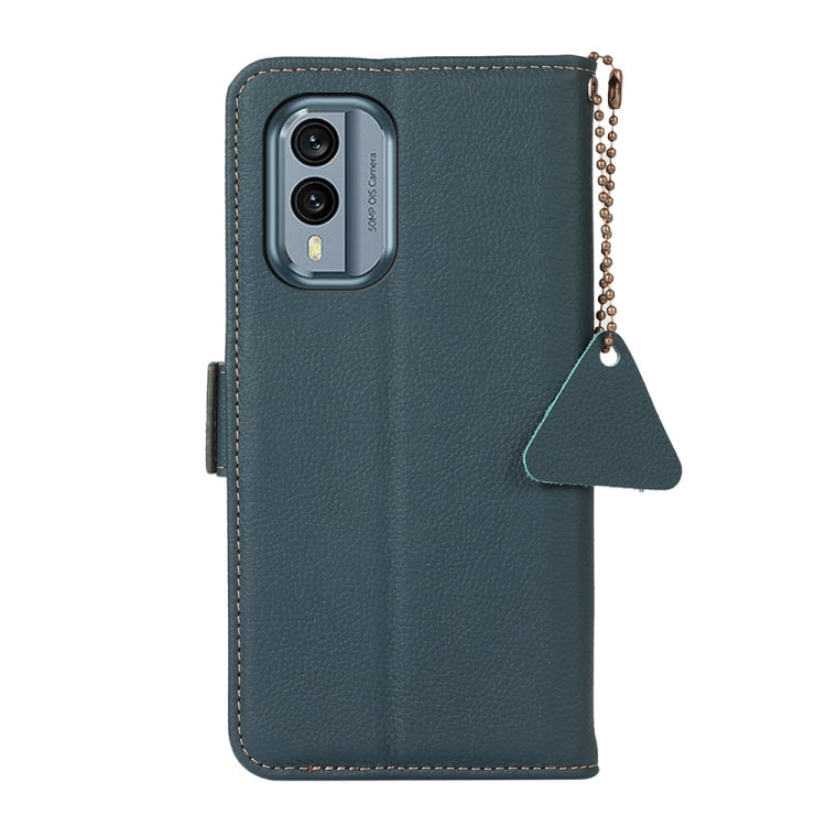 For Nokia X30 5G Side-Magnetic TJ Genuine Leather RFID Phone Case(Green) - Nokia Cases by PMC TechLife | Online Shopping South Africa | PMC TechLife | Buy Now Pay Later Mobicred