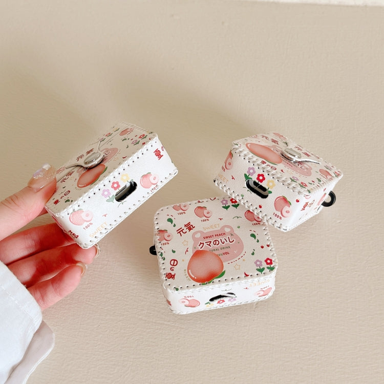 For AirPods Pro PU Leather Wireless Earphone Case(Peach) - For AirPods Pro by PMC Jewellery | Online Shopping South Africa | PMC Jewellery | Buy Now Pay Later Mobicred