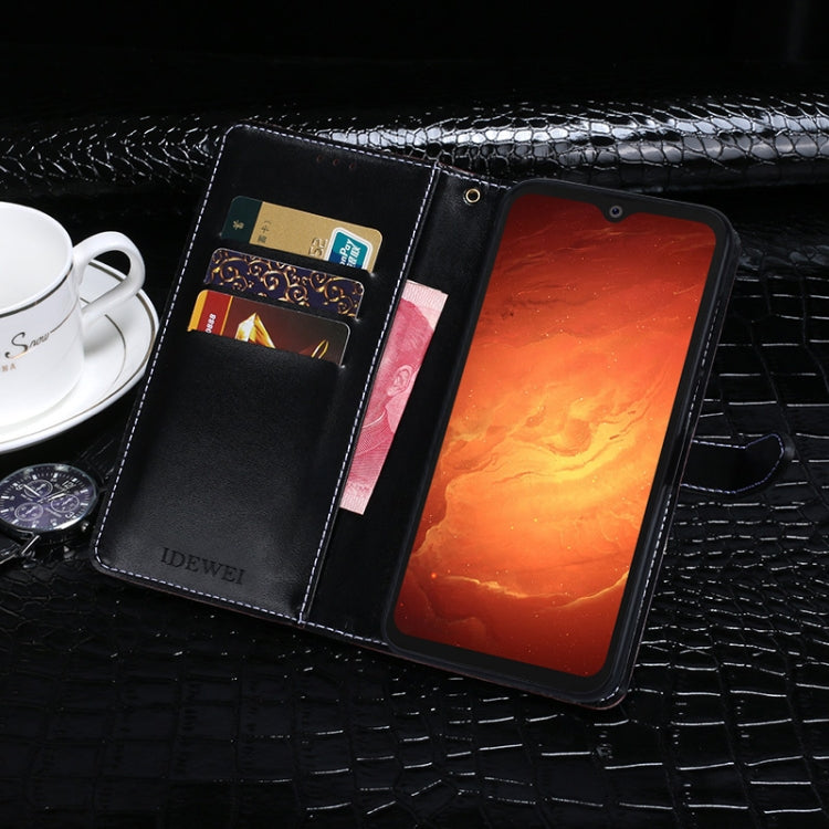 For Blackview BV9800 Pro idewei Crocodile Texture Horizontal Flip Leather Case with Holder & Card Slots & Wallet(Dark Blue) - More Brand by idewei | Online Shopping South Africa | PMC TechLife | Buy Now Pay Later Mobicred