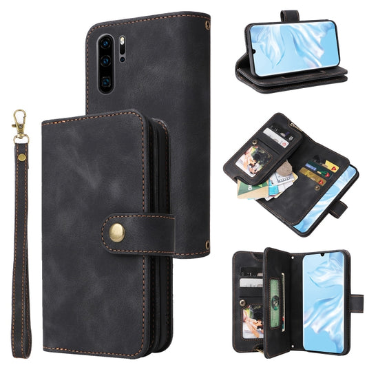 For Huawei P30 Pro Multifunctional Card Slot Zipper Wallet Leather Phone Case(Black) - Huawei Cases by PMC Jewellery | Online Shopping South Africa | PMC Jewellery | Buy Now Pay Later Mobicred