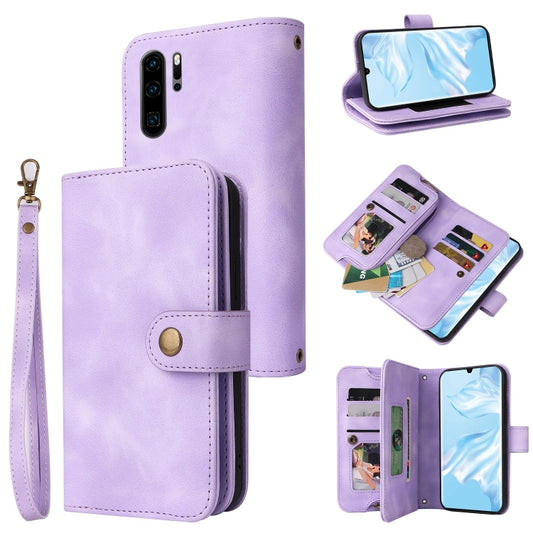 For Huawei P30 Pro Multifunctional Card Slot Zipper Wallet Leather Phone Case(Purple) - Huawei Cases by PMC Jewellery | Online Shopping South Africa | PMC Jewellery | Buy Now Pay Later Mobicred