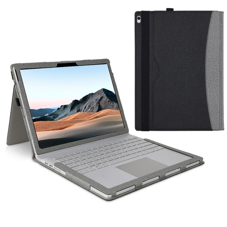 For MicroSoft Surface Book 3 / 2 / 1 15 inch Leather Laptop Case(Black Grey) - Others by PMC TechLife | Online Shopping South Africa | PMC TechLife | Buy Now Pay Later Mobicred