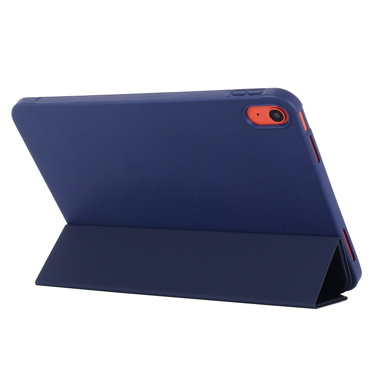 For iPad 10th Gen 10.9 2022 Tri-fold Holder Tablet Leather Case(Dark Blue) - iPad 10th Gen 10.9 Cases by PMC Jewellery | Online Shopping South Africa | PMC Jewellery