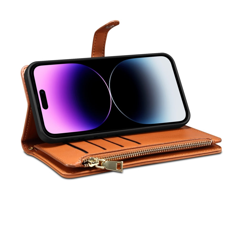 For Google Pixel 7 5G ESEBLE Star Series Lanyard Zipper Wallet RFID Leather Case(Brown) - Google Cases by ESEBLE | Online Shopping South Africa | PMC TechLife | Buy Now Pay Later Mobicred