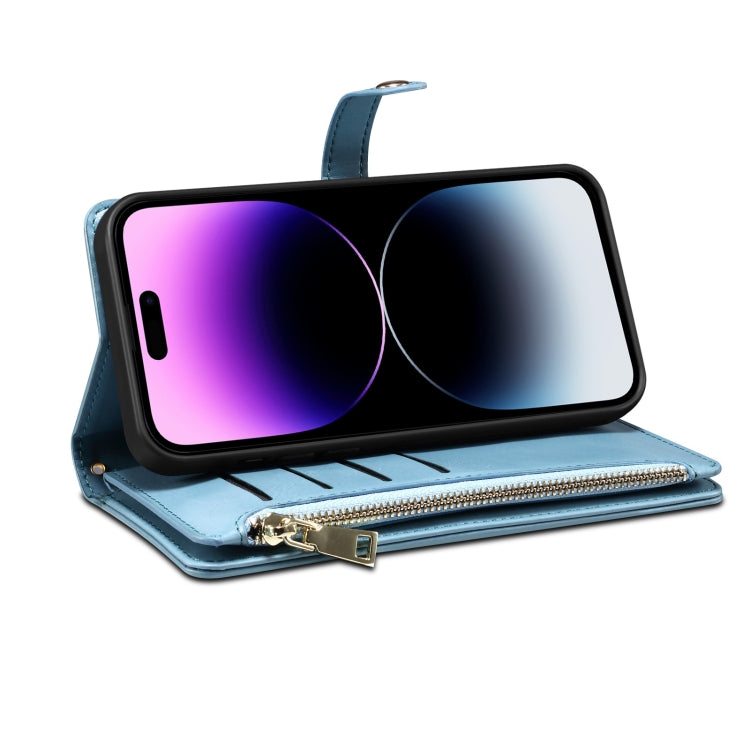 For Google Pixel 6a ESEBLE Star Series Lanyard Zipper Wallet RFID Leather Case(Blue) - Google Cases by ESEBLE | Online Shopping South Africa | PMC TechLife | Buy Now Pay Later Mobicred