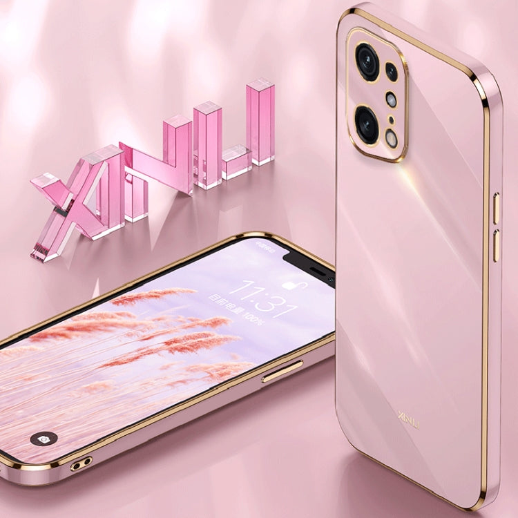 For OPPO Find X5 Pro XINLI Straight 6D Plating Gold Edge TPU Phone Case(Black) - OPPO Cases by PMC Jewellery | Online Shopping South Africa | PMC Jewellery | Buy Now Pay Later Mobicred