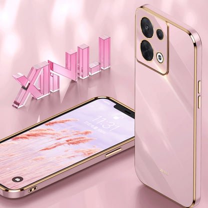 For OPPO Reno8 Pro XINLI Straight 6D Plating Gold Edge TPU Phone Case(White) - Realme Cases by PMC Jewellery | Online Shopping South Africa | PMC Jewellery