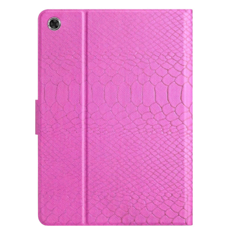 For Lenovo Tab M10 Plus Solid Color Crocodile Texture Leather Smart Tablet Case(Rose Red) - Lenovo by PMC TechLife | Online Shopping South Africa | PMC TechLife | Buy Now Pay Later Mobicred