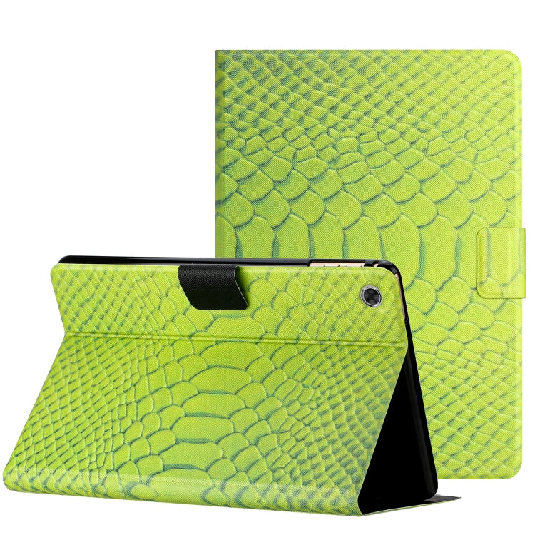 For Lenovo Tab M10 Plus 10.6 3rd Gen 2022 Solid Color Crocodile Texture Leather Smart Tablet Case(Green) - Lenovo by PMC TechLife | Online Shopping South Africa | PMC TechLife | Buy Now Pay Later Mobicred