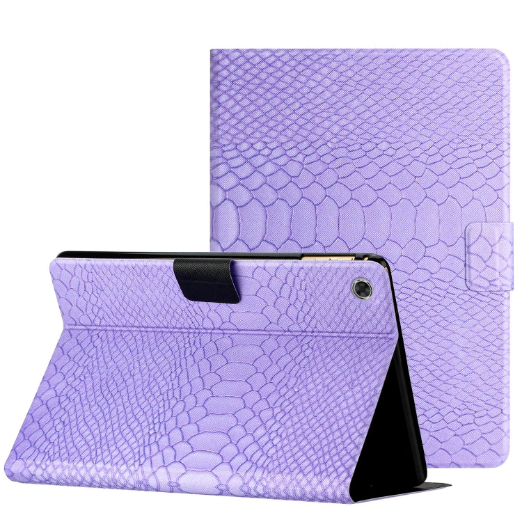 For Lenovo Tab M10 Plus 10.6 3rd Gen 2022 Solid Color Crocodile Texture Leather Smart Tablet Case(Purple) - Lenovo by PMC TechLife | Online Shopping South Africa | PMC TechLife | Buy Now Pay Later Mobicred