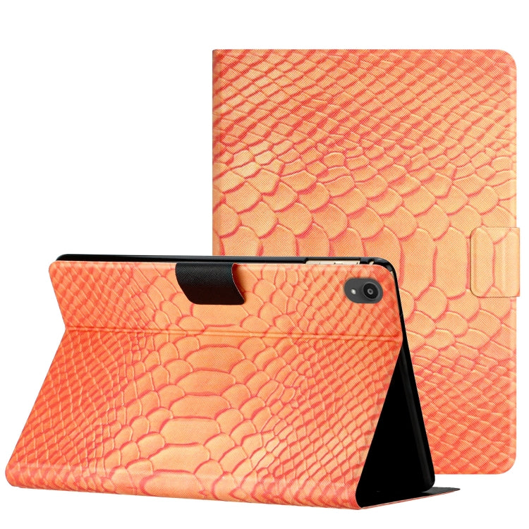 For Lenovo Tab P11 Solid Color Crocodile Texture Leather Smart Tablet Case(Orange) - Lenovo by PMC TechLife | Online Shopping South Africa | PMC TechLife | Buy Now Pay Later Mobicred