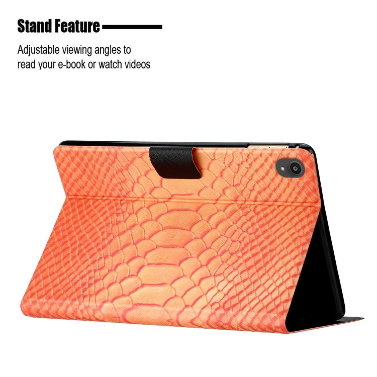 For Lenovo Tab P11 Solid Color Crocodile Texture Leather Smart Tablet Case(Orange) - Lenovo by PMC TechLife | Online Shopping South Africa | PMC TechLife | Buy Now Pay Later Mobicred