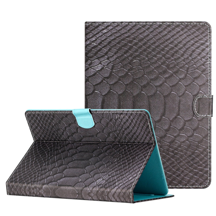 For 10 inch Tablets Solid Color Crocodile Texture Leather Tablet Case(Black) - Others by PMC TechLife | Online Shopping South Africa | PMC TechLife | Buy Now Pay Later Mobicred