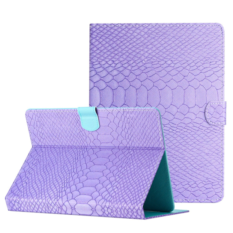 For 10 inch Tablets Solid Color Crocodile Texture Leather Tablet Case(Purple) - Others by PMC TechLife | Online Shopping South Africa | PMC TechLife | Buy Now Pay Later Mobicred