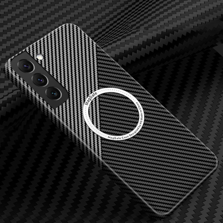 For Samsung Galaxy S23 5G Carbon Fiber Texture MagSafe Magnetic Phone Case(Black Silver) - free shipping - PMC TechLife - Order now!