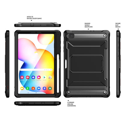 For Samsung Galaxy Tab S6 Lite Explorer PC + TPU Tablet Protective Case with Pen Slot(Black) - Tab S6 Lite P610 / P615 by PMC Jewellery | Online Shopping South Africa | PMC Jewellery