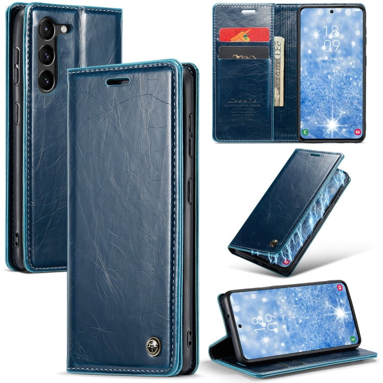 For Samsung Galaxy S23+ 5G CaseMe 003 Crazy Horse Texture Leather Phone Case(Blue) - Galaxy S23+ 5G Cases by CaseMe | Online Shopping South Africa | PMC Jewellery | Buy Now Pay Later Mobicred