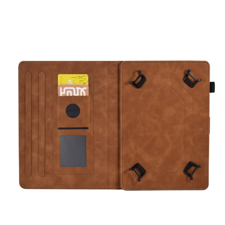 For 7 inch Tablets Tower Embossed Leather Tablet Case(Brown) - Others by PMC TechLife | Online Shopping South Africa | PMC TechLife | Buy Now Pay Later Mobicred