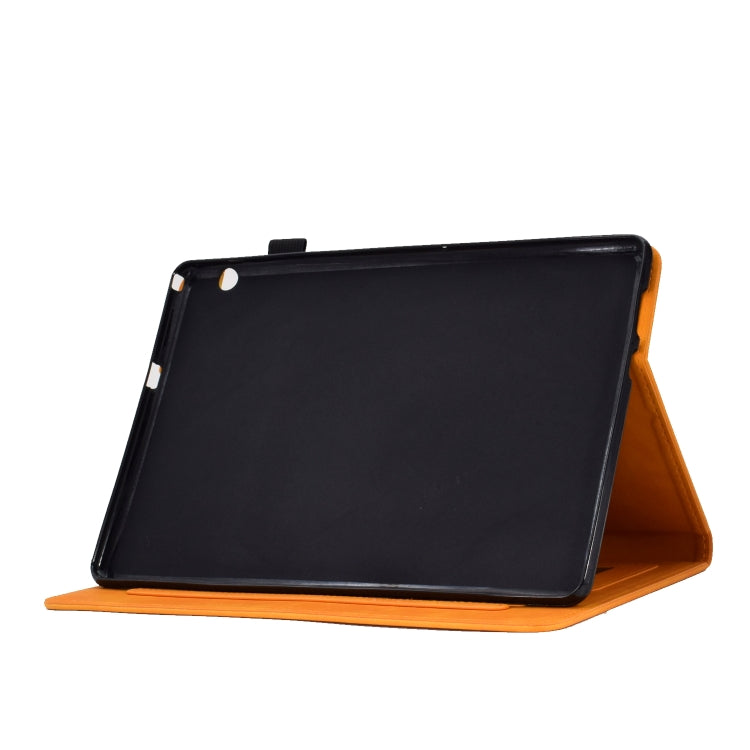 For Huawei MediaPad T5 Tower Embossed Leather Tablet Case(Khaki) - Huawei by PMC TechLife | Online Shopping South Africa | PMC TechLife | Buy Now Pay Later Mobicred