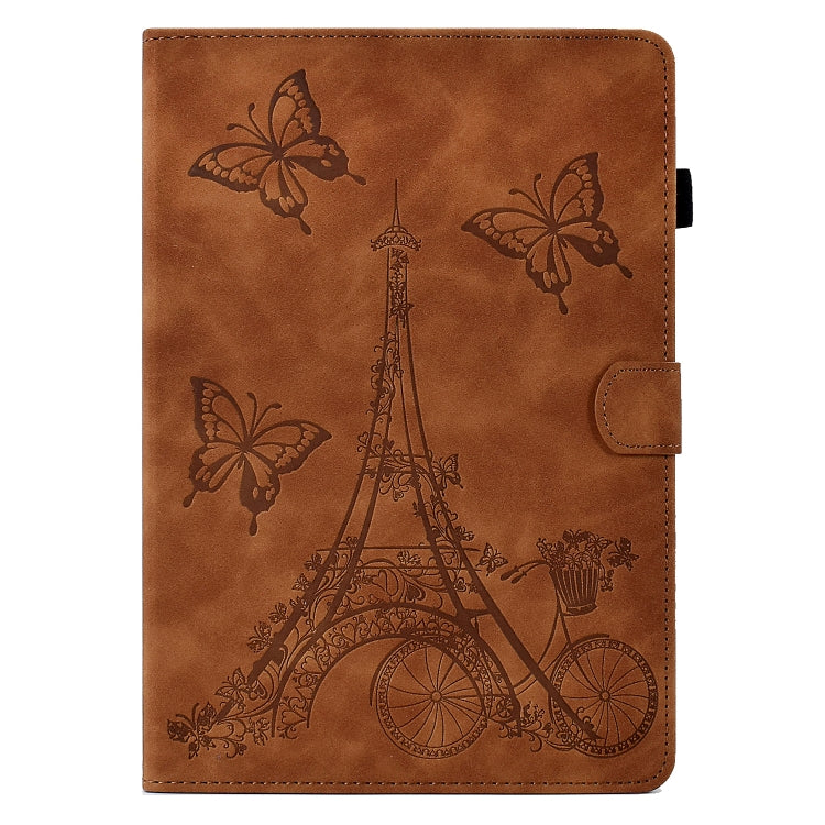 For Lenovo M10 Tower Embossed Leather Smart Tablet Case(Brown) - Lenovo by PMC TechLife | Online Shopping South Africa | PMC TechLife | Buy Now Pay Later Mobicred