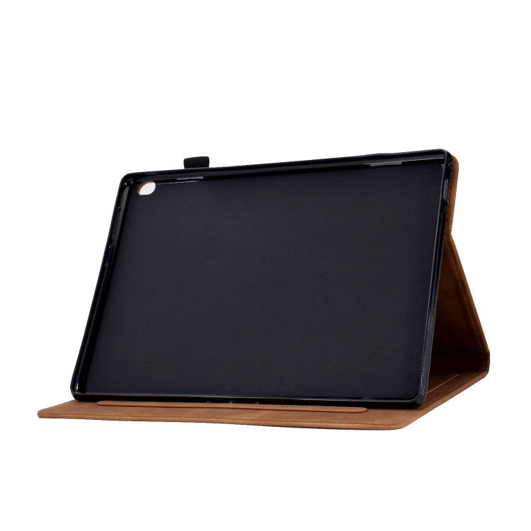 For Lenovo M10 Tower Embossed Leather Smart Tablet Case(Brown) - Lenovo by PMC TechLife | Online Shopping South Africa | PMC TechLife | Buy Now Pay Later Mobicred