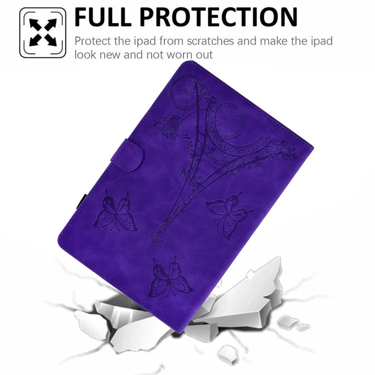 For Lenovo Tab P11 Tower Embossed Leather Smart Tablet Case(Purple) - Lenovo by PMC TechLife | Online Shopping South Africa | PMC TechLife | Buy Now Pay Later Mobicred
