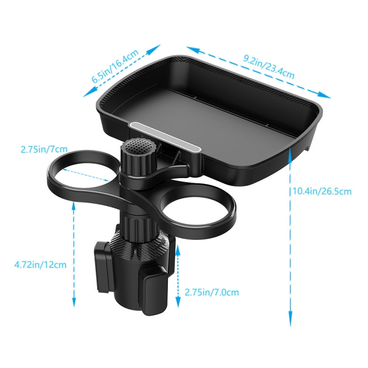 B05 Car Drink Water Cup Holder 360 Degree Rotating Dinner Plate(Black) - Car Drink Holders by PMC Jewellery | Online Shopping South Africa | PMC Jewellery | Buy Now Pay Later Mobicred