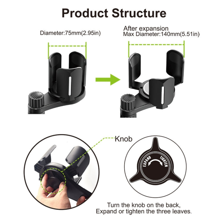 A04 Car Drink Water Cup Mobile Phone Holder(Grey) - Car Drink Holders by PMC TechLife | Online Shopping South Africa | PMC TechLife | Buy Now Pay Later Mobicred