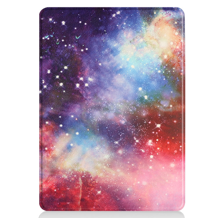 For Microsoft Surface Pro 9 Custer Painted 3-Fold Holder Leather Tablet Case(Milky Way Nebula) - Microsoft by PMC TechLife | Online Shopping South Africa | PMC TechLife | Buy Now Pay Later Mobicred